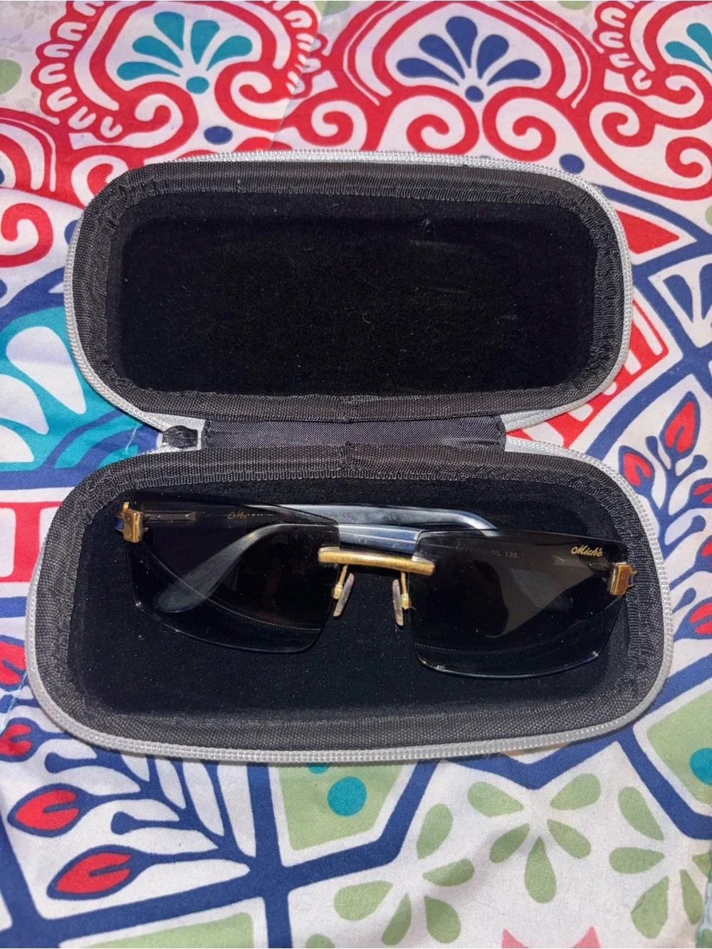 Miche Men’s Black Sunglasses with Gold Accents